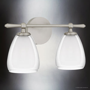 Urban Ambiance - Bath Light - UQL22082 Minimalist Indoor Bath Light, 9''H x 16''W x 6.5''Dep, Brushed Nickel Finish, Norbridge Collection - 