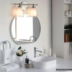Urban Ambiance - Bath Light - UQL22082 Minimalist Indoor Bath Light, 9''H x 16''W x 6.5''Dep, Brushed Nickel Finish, Norbridge Collection - 