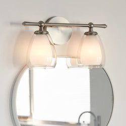 Urban Ambiance - Bath Light - UQL22082 Minimalist Indoor Bath Light, 9''H x 16''W x 6.5''Dep, Brushed Nickel Finish, Norbridge Collection - 