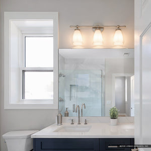 Urban Ambiance - Bath Light - UQL22083 Minimalist Indoor Bath Light, 9''H x 24''W x 6.5''Dep, Brushed Nickel Finish, Norbridge Collection - 