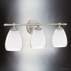 Urban Ambiance - Bath Light - UQL22083 Minimalist Indoor Bath Light, 9''H x 24''W x 6.5''Dep, Brushed Nickel Finish, Norbridge Collection - 