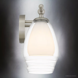 Urban Ambiance - Bath Light - UQL22083 Minimalist Indoor Bath Light, 9''H x 24''W x 6.5''Dep, Brushed Nickel Finish, Norbridge Collection - 