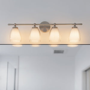 Urban Ambiance - Bath Light - UQL22084 Minimalist Indoor Bath Light, 9''H x 32''W x 6.5''Dep, Brushed Nickel Finish, Norbridge Collection - 