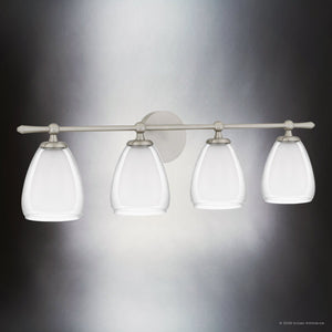 Urban Ambiance - Bath Light - UQL22084 Minimalist Indoor Bath Light, 9''H x 32''W x 6.5''Dep, Brushed Nickel Finish, Norbridge Collection - 