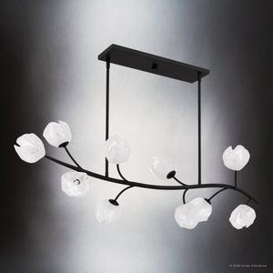 Urban Ambiance - Chandelier - UQL22090 Natural Indoor Chandelier, 16.5''H x 48.5''W x 16.25''Dep, Matte Black Finish, Alderwick Collection - 