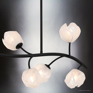 Urban Ambiance - Chandelier - UQL22090 Natural Indoor Chandelier, 16.5''H x 48.5''W x 16.25''Dep, Matte Black Finish, Alderwick Collection - 