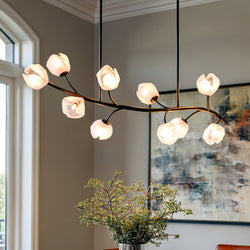 Urban Ambiance - Chandelier - UQL22090 Natural Indoor Chandelier, 16.5''H x 48.5''W x 16.25''Dep, Matte Black Finish, Alderwick Collection - 