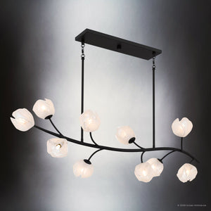 Urban Ambiance - Chandelier - UQL22090 Natural Indoor Chandelier, 16.5''H x 48.5''W x 16.25''Dep, Matte Black Finish, Alderwick Collection - 