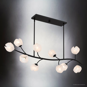 Urban Ambiance - Chandelier - UQL22090 Natural Indoor Chandelier, 16.5''H x 48.5''W x 16.25''Dep, Matte Black Finish, Alderwick Collection - 