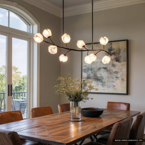Urban Ambiance - Chandelier - UQL22090 Natural Indoor Chandelier, 16.5''H x 48.5''W x 16.25''Dep, Matte Black Finish, Alderwick Collection - 