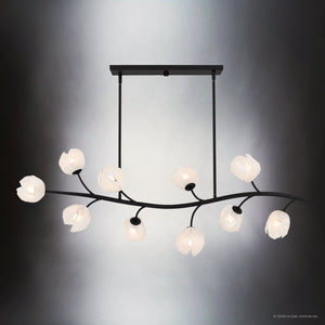 Urban Ambiance - Chandelier - UQL22090 Natural Indoor Chandelier, 16.5''H x 48.5''W x 16.25''Dep, Matte Black Finish, Alderwick Collection - 
