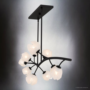 Urban Ambiance - Chandelier - UQL22090 Natural Indoor Chandelier, 16.5''H x 48.5''W x 16.25''Dep, Matte Black Finish, Alderwick Collection - 