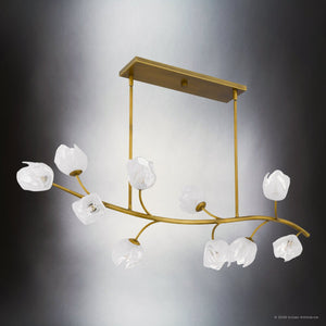 Urban Ambiance - Chandelier - UQL22091 Natural Indoor Chandelier, 16.5''H x 48.5''W x 16.25''Dep, Vintage Brass Finish, Alderwick Collection - 