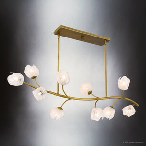 Urban Ambiance - Chandelier - UQL22091 Natural Indoor Chandelier, 16.5''H x 48.5''W x 16.25''Dep, Vintage Brass Finish, Alderwick Collection - 