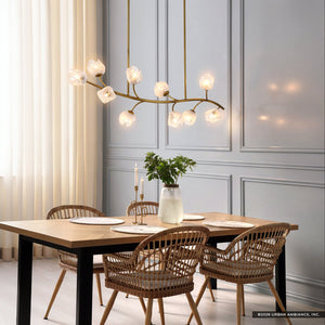 Urban Ambiance - Chandelier - UQL22091 Natural Indoor Chandelier, 16.5''H x 48.5''W x 16.25''Dep, Vintage Brass Finish, Alderwick Collection - 