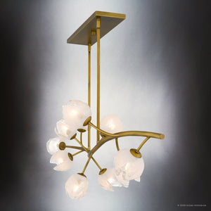 Urban Ambiance - Chandelier - UQL22091 Natural Indoor Chandelier, 16.5''H x 48.5''W x 16.25''Dep, Vintage Brass Finish, Alderwick Collection - 