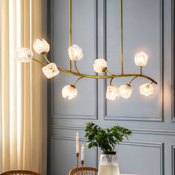 Urban Ambiance - Chandelier - UQL22091 Natural Indoor Chandelier, 16.5''H x 48.5''W x 16.25''Dep, Vintage Brass Finish, Alderwick Collection - 