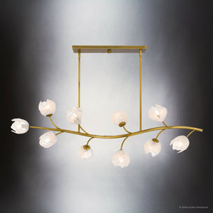 Urban Ambiance - Chandelier - UQL22091 Natural Indoor Chandelier, 16.5''H x 48.5''W x 16.25''Dep, Vintage Brass Finish, Alderwick Collection - 