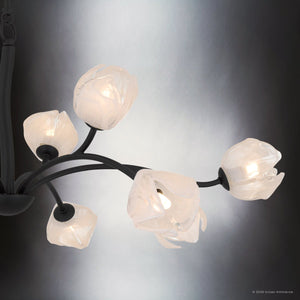 Urban Ambiance - Chandelier - UQL22092 Natural Indoor Chandelier, 17.75''H x 40''W x 40''Dep, Matte Black Finish, Alderwick Collection - 