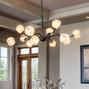 Urban Ambiance - Chandelier - UQL22092 Natural Indoor Chandelier, 17.75''H x 40''W x 40''Dep, Matte Black Finish, Alderwick Collection - 