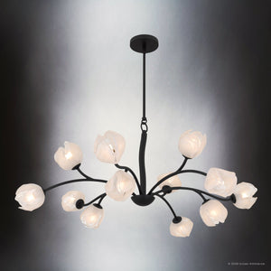 Urban Ambiance - Chandelier - UQL22092 Natural Indoor Chandelier, 17.75''H x 40''W x 40''Dep, Matte Black Finish, Alderwick Collection - 