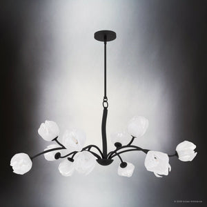 Urban Ambiance - Chandelier - UQL22092 Natural Indoor Chandelier, 17.75''H x 40''W x 40''Dep, Matte Black Finish, Alderwick Collection - 