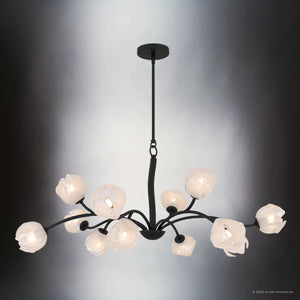 Urban Ambiance - Chandelier - UQL22092 Natural Indoor Chandelier, 17.75''H x 40''W x 40''Dep, Matte Black Finish, Alderwick Collection - 