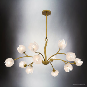 Urban Ambiance - Chandelier - UQL22093 Natural Indoor Chandelier, 17.75''H x 40''W x 40''Dep, Vintage Brass Finish, Alderwick Collection - 