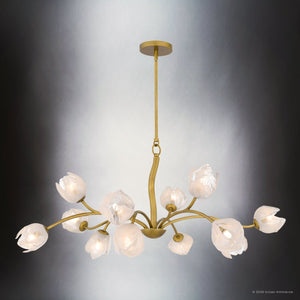 Urban Ambiance - Chandelier - UQL22093 Natural Indoor Chandelier, 17.75''H x 40''W x 40''Dep, Vintage Brass Finish, Alderwick Collection - 