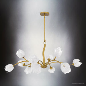 Urban Ambiance - Chandelier - UQL22093 Natural Indoor Chandelier, 17.75''H x 40''W x 40''Dep, Vintage Brass Finish, Alderwick Collection - 