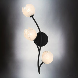 Urban Ambiance - Wall Sconce - UQL22094 Natural Indoor Wall Sconce, 24.25''H x 8''W x 7.5''Dep, Matte Black Finish, Alderwick Collection - 