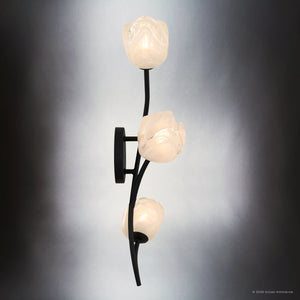 Urban Ambiance - Wall Sconce - UQL22094 Natural Indoor Wall Sconce, 24.25''H x 8''W x 7.5''Dep, Matte Black Finish, Alderwick Collection - 