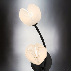 Urban Ambiance - Wall Sconce - UQL22094 Natural Indoor Wall Sconce, 24.25''H x 8''W x 7.5''Dep, Matte Black Finish, Alderwick Collection - 