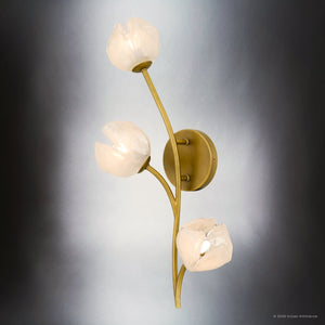 Urban Ambiance - Wall Sconce - UQL22095 Natural Indoor Wall Sconce, 24.25''H x 8''W x 7.5''Dep, Vintage Brass Finish, Alderwick Collection - 