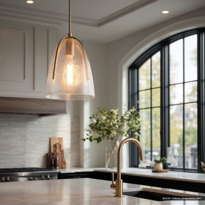 Urban Ambiance - Pendant - UQL22100 Modern Indoor Pendant, 13''H x 10''W x 10''Dep, Bronze Gold Finish, Flinton Collection - 