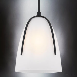 Urban Ambiance - Pendant - UQL22102 Modern Indoor Pendant, 13''H x 10''W x 10''Dep, Matte Black Finish, Flinton Collection - 