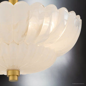 Urban Ambiance - Ceiling Light - UQL22120 Art Deco Indoor Ceiling Light, 9''H x 11.75''W x 11.75''Dep, Brushed Gold Finish, Larkham Collection - 
