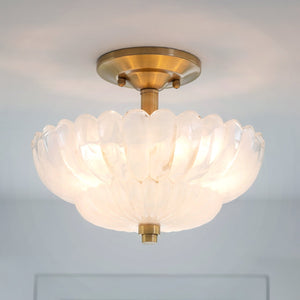 Urban Ambiance - Ceiling Light - UQL22120 Art Deco Indoor Ceiling Light, 9''H x 11.75''W x 11.75''Dep, Brushed Gold Finish, Larkham Collection - 