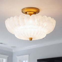 Urban Ambiance - Ceiling Light - UQL22121 Art Deco Indoor Ceiling Light, 10.25''H x 15.5''W x 15.5''Dep, Brushed Gold Finish, Larkham Collection - 