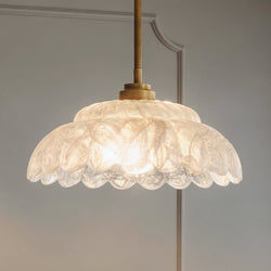 Urban Ambiance - Pendant - UQL22122 Art Deco Indoor Pendant, 7.5''H x 14''W x 14''Dep, Brushed Gold Finish, Larkham Collection - 