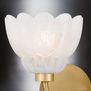 Urban Ambiance - Bath Light - UQL22126 Art Deco Indoor Bath Light, 8.5''H x 15''W x 7.25''Dep, Brushed Gold Finish, Larkham Collection - 