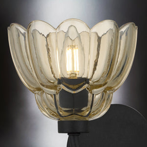 Urban Ambiance - Bath Light - UQL22127 Art Deco Indoor Bath Light, 8.5''H x 15''W x 7.25''Dep, Mottled Cocoa Finish, Larkham Collection - 