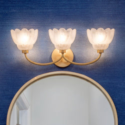 Urban Ambiance - Bath Light - UQL22128 Art Deco Indoor Bath Light, 8.5''H x 23''W x 7.25''Dep, Brushed Gold Finish, Larkham Collection - 