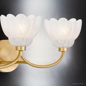 Urban Ambiance - Bath Light - UQL22128 Art Deco Indoor Bath Light, 8.5''H x 23''W x 7.25''Dep, Brushed Gold Finish, Larkham Collection - 