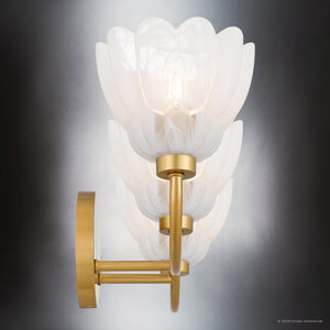 Urban Ambiance - Bath Light - UQL22128 Art Deco Indoor Bath Light, 8.5''H x 23''W x 7.25''Dep, Brushed Gold Finish, Larkham Collection - 