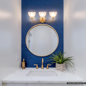 Urban Ambiance - Bath Light - UQL22128 Art Deco Indoor Bath Light, 8.5''H x 23''W x 7.25''Dep, Brushed Gold Finish, Larkham Collection - 