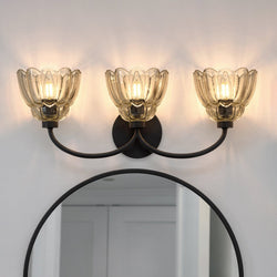 Urban Ambiance - Bath Light - UQL22129 Art Deco Indoor Bath Light, 8.5''H x 23''W x 7.25''Dep, Mottled Cocoa Finish, Larkham Collection - 