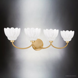 Urban Ambiance - Bath Light - UQL22130 Art Deco Indoor Bath Light, 8.5''H x 31''W x 7.25''Dep, Brushed Gold Finish, Larkham Collection - 