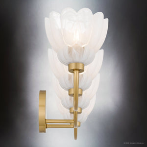 Urban Ambiance - Bath Light - UQL22130 Art Deco Indoor Bath Light, 8.5''H x 31''W x 7.25''Dep, Brushed Gold Finish, Larkham Collection - 