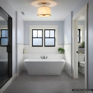 Urban Ambiance - Ceiling Light - UQL22140 Transitional Indoor Ceiling Light, 14''H x 16''W x 16''Dep, Brushed Gold Finish, Evershaw Collection - 